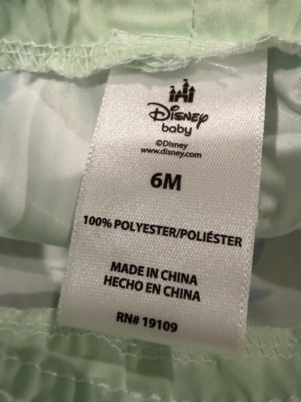 NWT Disney Baby Mickey Mouse Rash Guard Swim Trunks Set Mint Green 6M